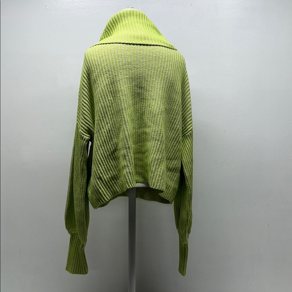 Becca Tilley x Bar III Sweater Cowl Neck Long Sleeve Knit Striped Neon Green XL - Picture 6 of 9